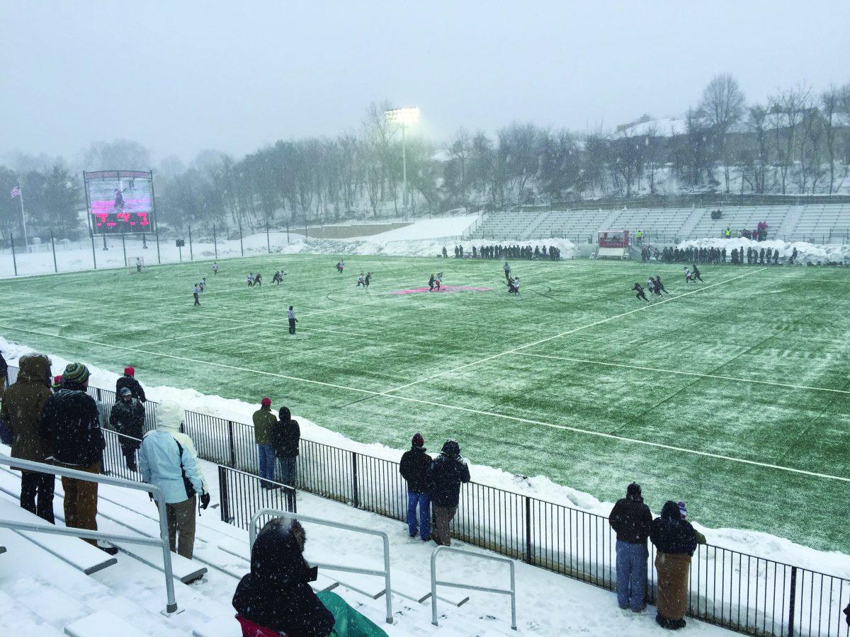 Women's lacrosse wins despite midgame snowfall