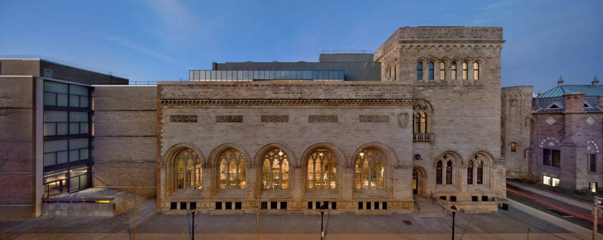 Yale University Art Gallery   --  
RENOVATION AND EXPANSION PROJECT  --  

Exterior view of the Yale University Art Gallery, (left to right: Louis Kahn building, Old Yale Art Gallery building, Street Hall). 

Photo credit:  © Elizabeth Felicella, 2012      --  

16Yale